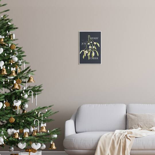Stupell Industries Merry Joy Cheer Holly Berries Wall Plaque Art